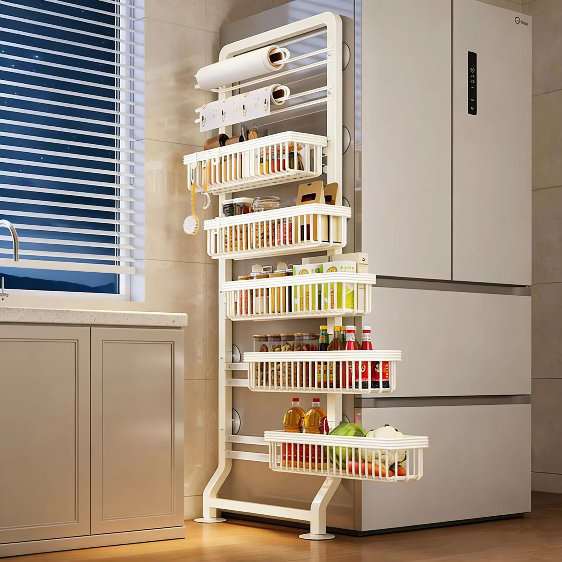 Commercial Kitchen Wall Shelves - Étagère de rangement étroite coulissante pour