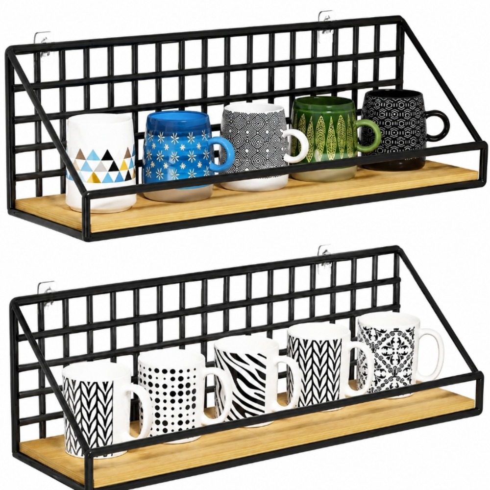 Commercial Kitchen Wall Shelves - Étagère Murale Métallique Flottante, Panier de