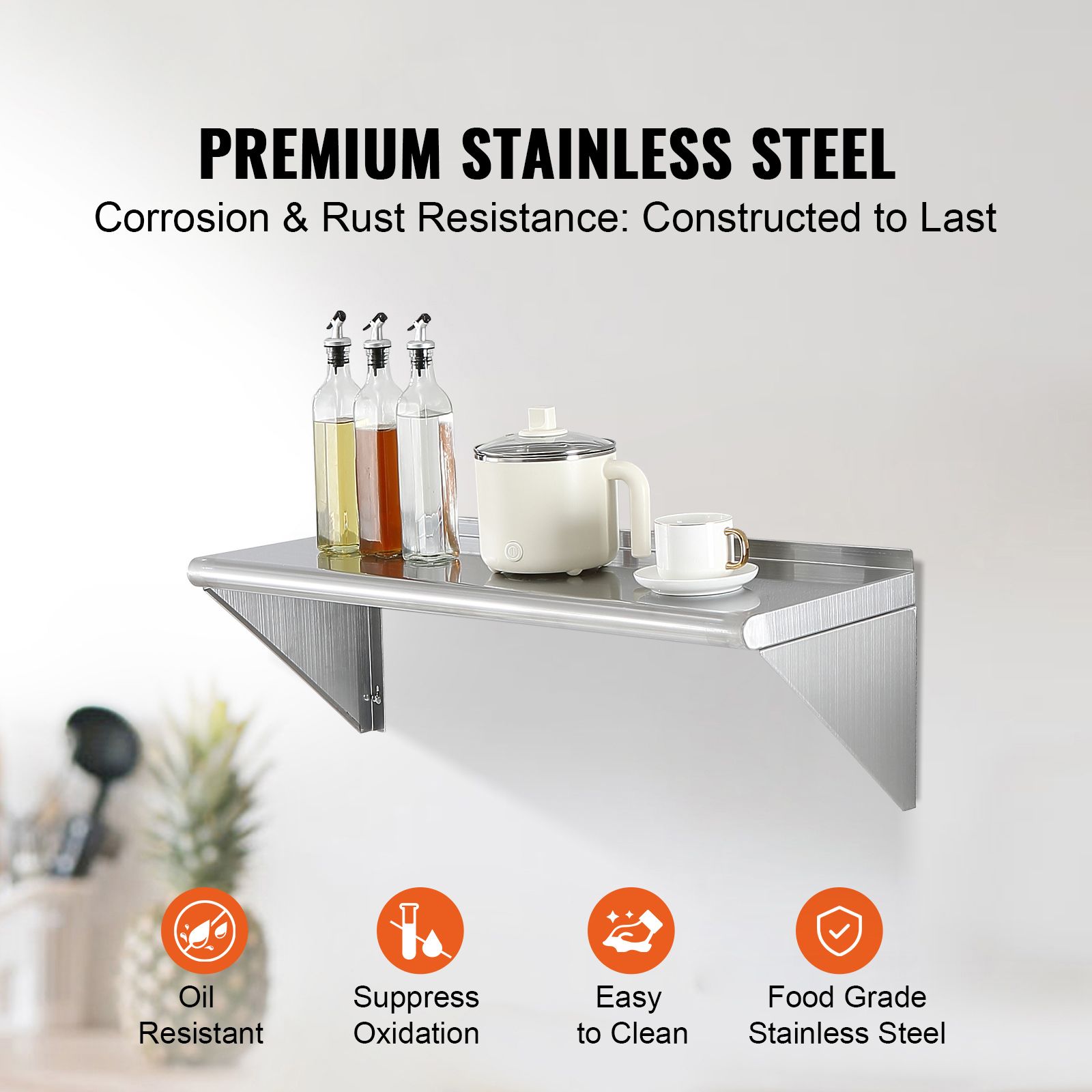 Commercial Kitchen Wall Shelves - Étagère en acier inoxydable de 12