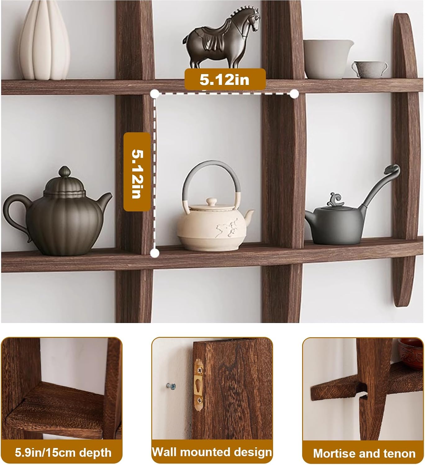 Support mural en bois massif p - Commercial Kitchen Wall Shelves avis et prix