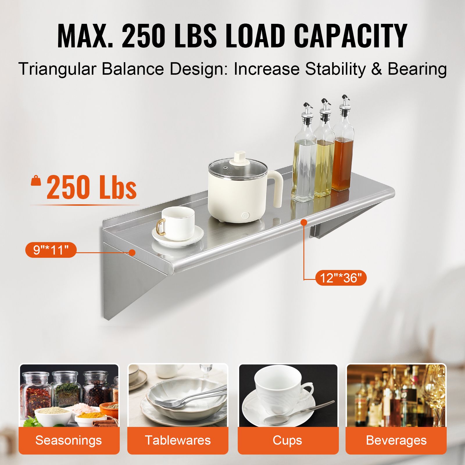 Étagère en acier inoxydable de - Commercial Kitchen Wall Shelves avis et prix